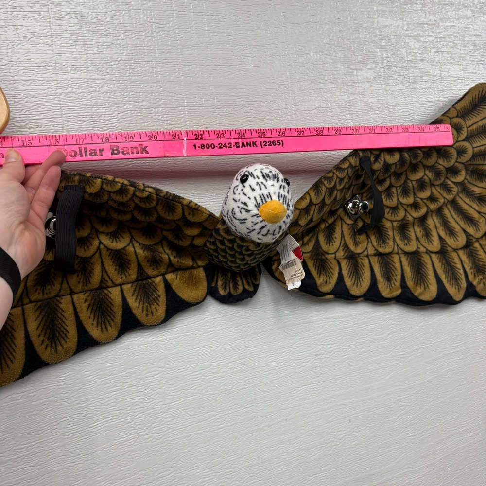 Adventure Planet Eagle Wings Costume Plush Bird Head Brown Black 36" Wingspan - Picture 7 of 9